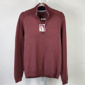 TED BAKER Justrun Funnel Neck Sweater wine Sz 3